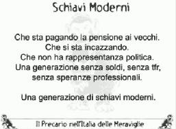 Slide Legge Biagi proiettata da Beppe Grillo al V-Day