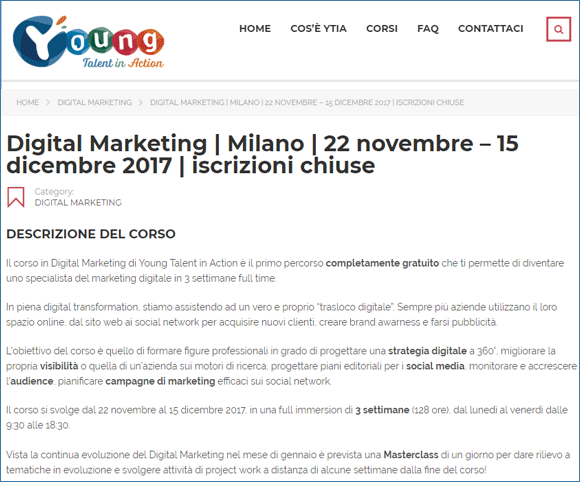 Digital Marketing e piattaforme CMS - Corso di formazione