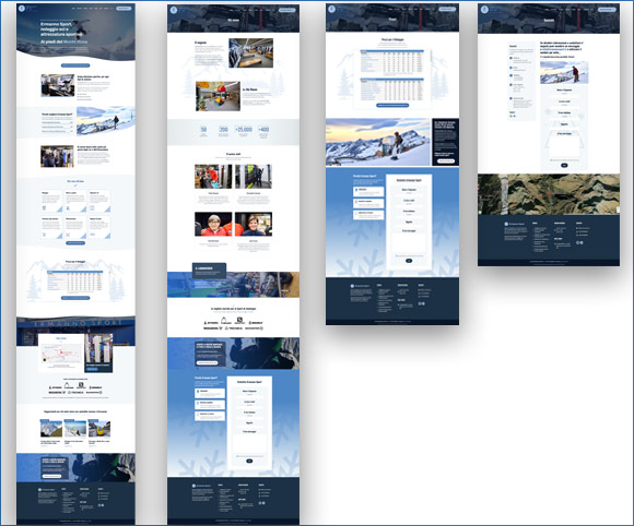 Design delle pagine interne del sito Web di Ermanno Sport